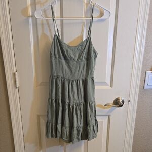 Elegant Green Tiered Dress